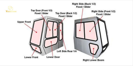 Cab Glass For Excavators Of Various Brands